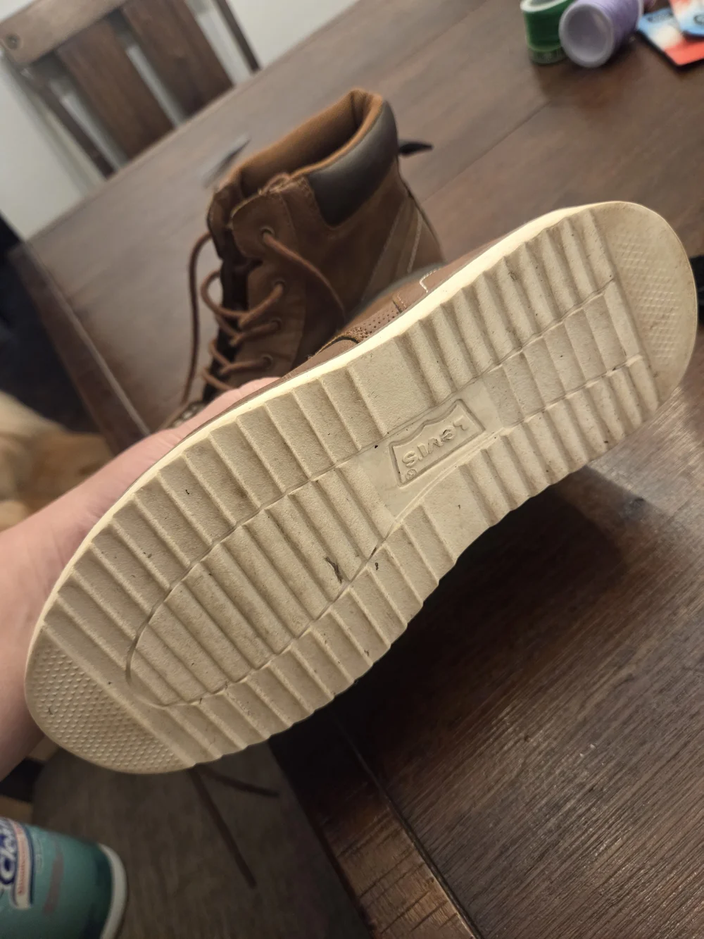 Levi's Kids (Boys) Brown Leather Moc Toe Work Boots